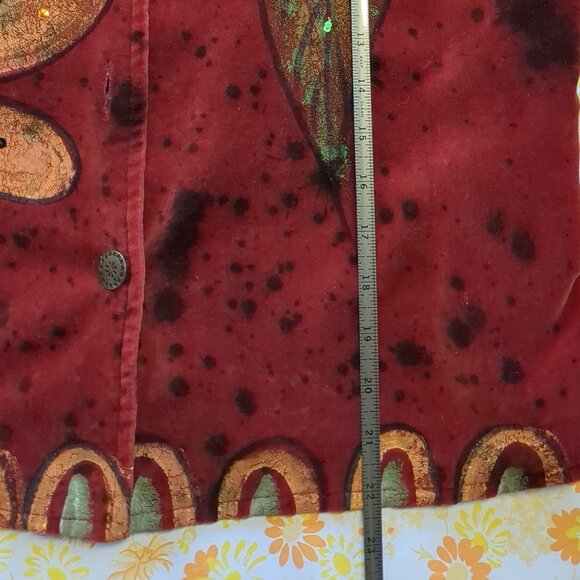 Alex Kim Floral Painted Red Fall Jacket - Picture 12 of 12